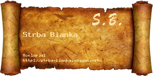 Strba Bianka névjegykártya